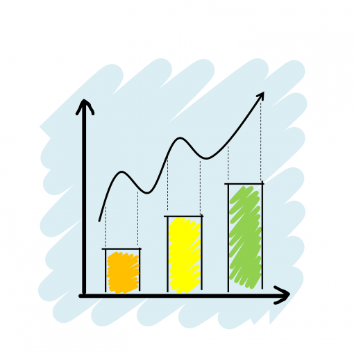 Estatística gráfico números balanço planilha